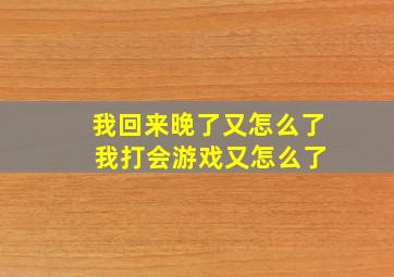 我回来晚了又怎么了 我打会游戏又怎么了